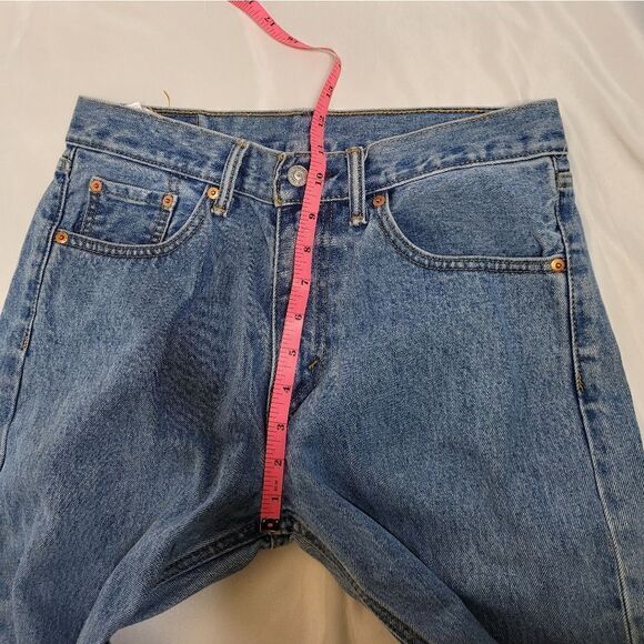 VINTAGE Levi's 505 straight leg medium wash unisex denim jeans 30x30 - Picture 13 of 14